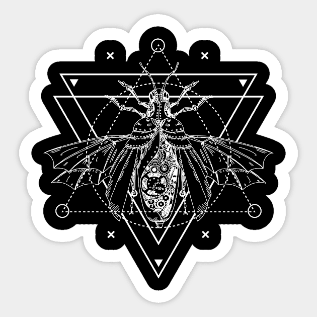 Mechanichal Moth Biopunk Sticker by PerttyShirty